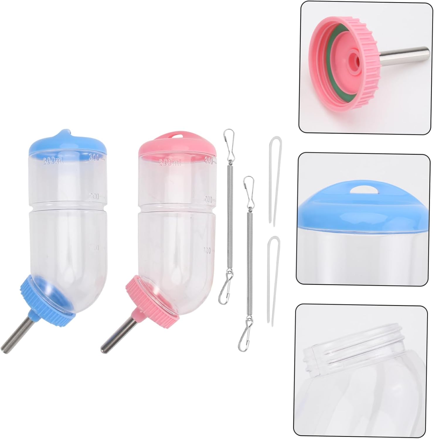 DOITOOL 4pcs Leakproof Pet Water Bottle Feeder Creative Drinking Dispenser for Animals Like Hamsters and Guinea Pigs Random Colors