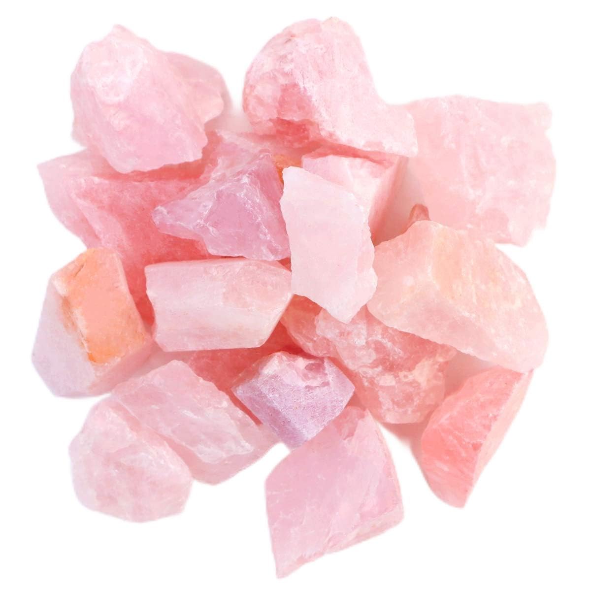 FIREBOOMOON 2lb/950g Rough Natural Rose Quartz Crystal Raw Stone Gemstone Crystal Rock for Cabbing,Tumbling,Cutting,Polishing,Lapidary,Wire Wrapping,Healing Reiki,Jewelry Making,Home Decoration(Pink)