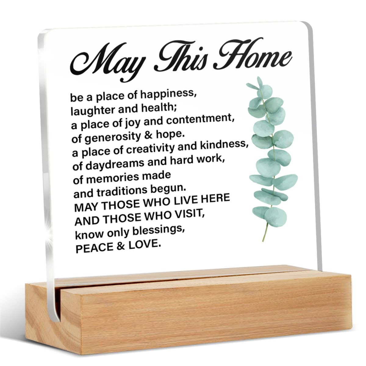 Housewarming Gifts for Women Men, House Warming Gifts, Religious Housewarming Gifts, May This Home Be a Place of Happiness Acrylic Sign Keepsake