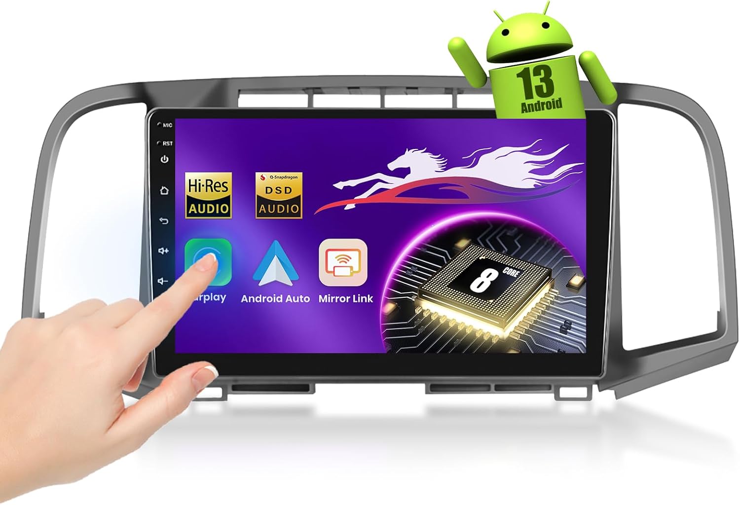 Octa-Core Car Radio Upgrade for Toyota Venza (2008-2016), Android 13 Car Stereo 9-inch 1280 * 720 Touchscreen with Wireless Carplay&Android Auto, 5G WiFi, Built-in DSP, BT5.1, SWC, Cooling System