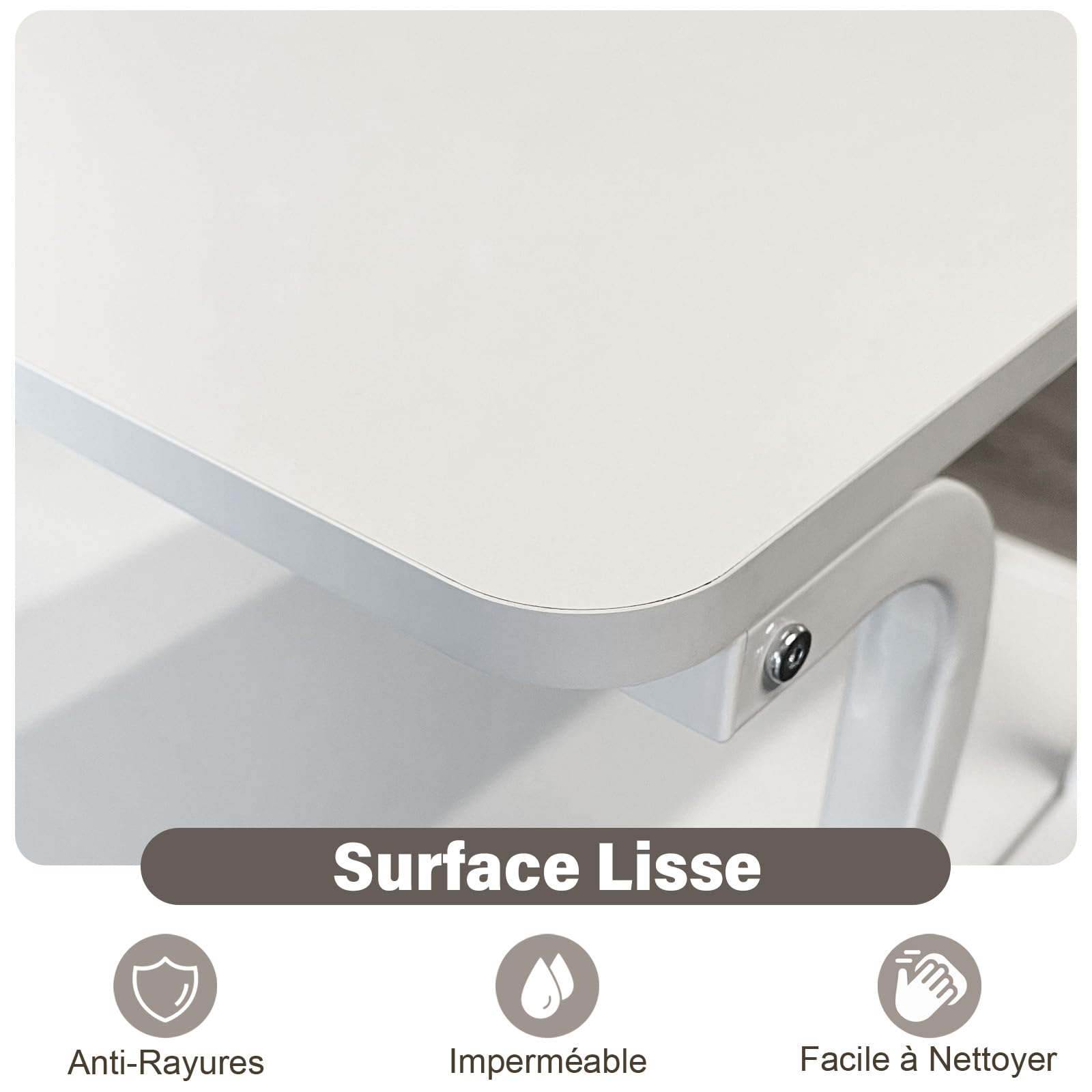 PUNCIA Support Imprimante à 3 Niveaux Meuble Rangement 60x50x68CM (Blanc) | Table de Chevet avec Roulettes Caisson Bureau de Rangement Organisateur de Stockage Charge de 90KG pour Bureau à Domicile