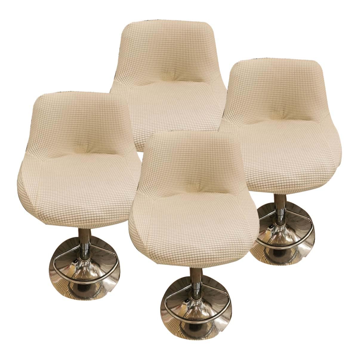 HHONGWYT Modern Bar Stools Covers with Backs set of 4/2 Curved for Swivel Pub Bar Stool Chair Covers Breakfast Bar, Counter, Kitchen and Leatherette Home Barstools,#10,4PCS