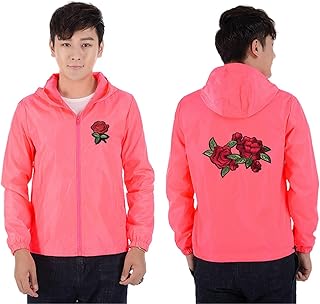Chaqueta de exterior para hombre para primavera y otoño bordada ligeramente forrada, color rosa, 1 M