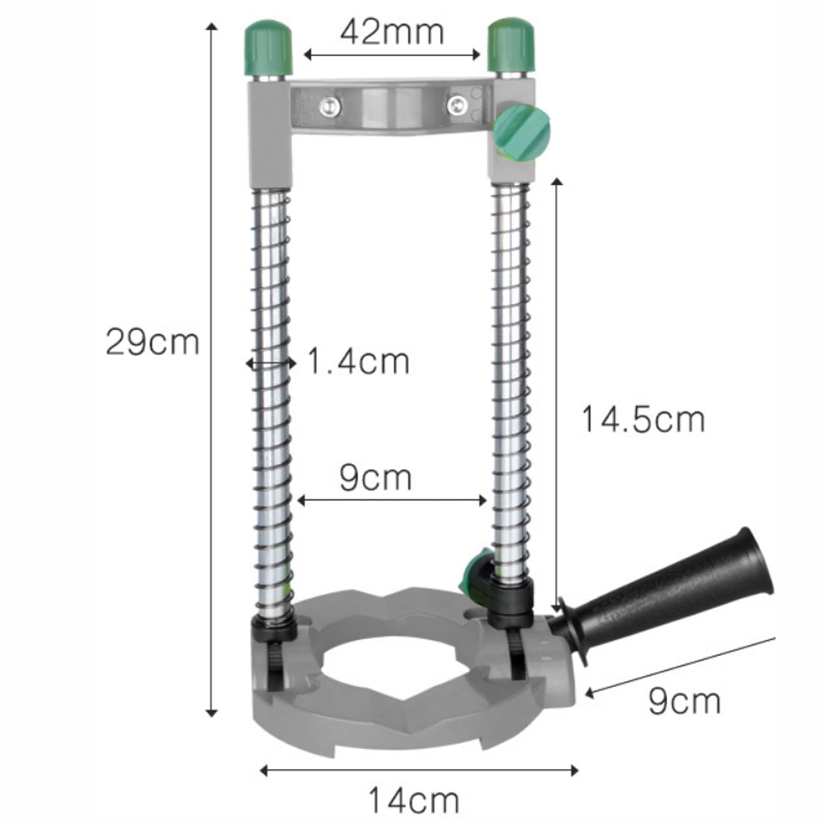 NDNCZDHC Portable Drill Press Stand for Hand Drill, 45 Degree Adjustable Drill Guide Attachment Stroke 145mm Drill Positioning Bracket Stand