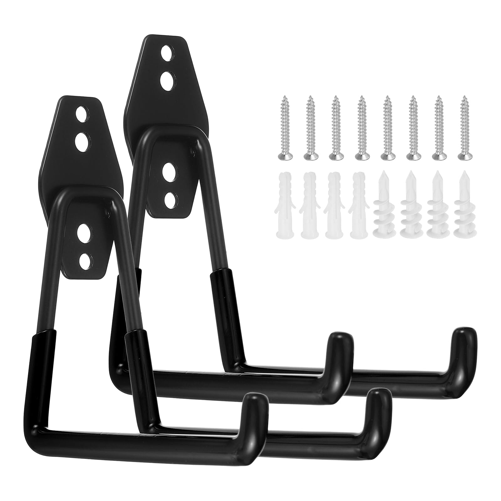 Nexarelle 2Pcs Wall Mounting High Velocity Floor Fan Bracket, (5.3" x 2.4", Black) - Multifunctional Wall Mount Floor Fan Hook Hanger Kit for Household Warehouse Garage