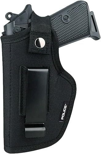 POLICE Funda para pistola para hombres/mujeres, funda universal para pistola Airsoft derecha/izquierda, IWB/OWB de 0.354 in para transporte oculto,