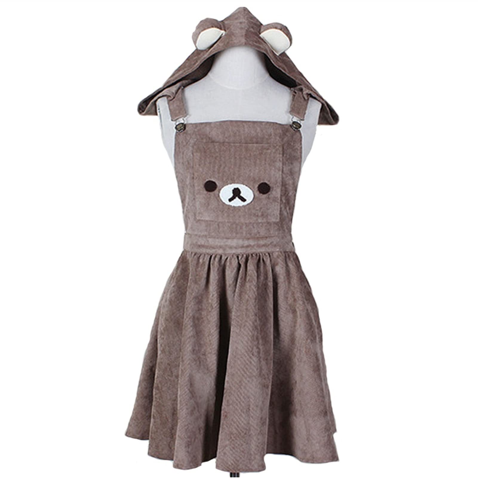 Robe Lolita marron texturée : détails broderie et coupe japonaise A-line M