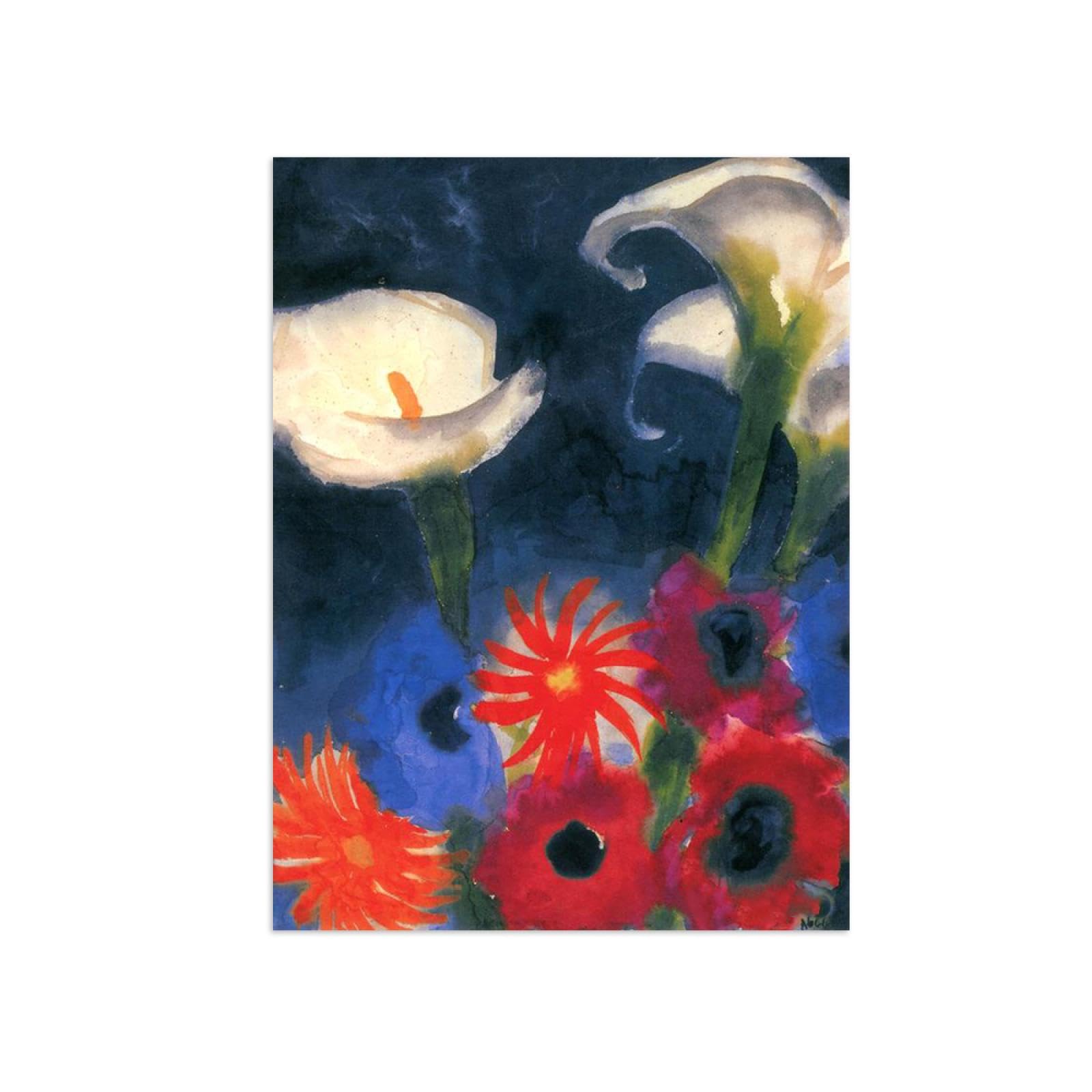 Fleurs tableau abstrait retro decoration murale 60x80cm toile - 8