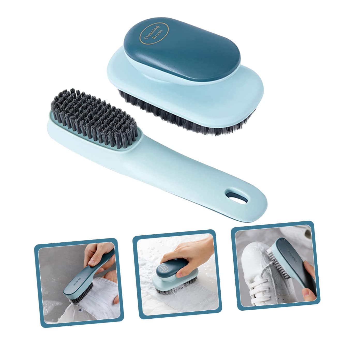 Healeved 3 Sätze Schuhbürsten-kleiderbürsten-Kombination Lappen Tücher Doppelt Reiniger Abs Badezimmer Reinigungsbürste Polieren Schlag Borste Bausatz Schaber Entwirrer Nylon 2 Stück * 3