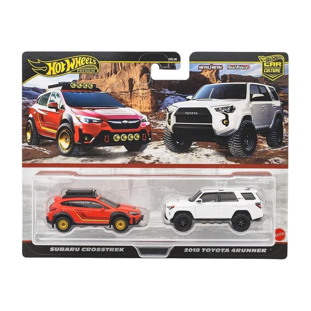 Hot Wheels JBK98 - Mini auto giocattolo per Subaru Crosstrek / Toyota 4Runner 2018, dai 3 anni in su, multicolore