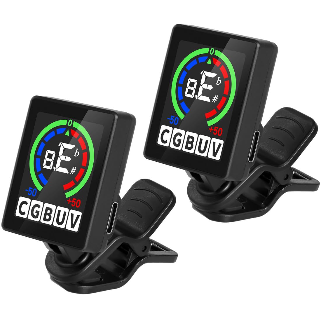 Guitar tuner Clip On Color Display SH-05 for Guitar Ukulele (Color screen 2 pack)