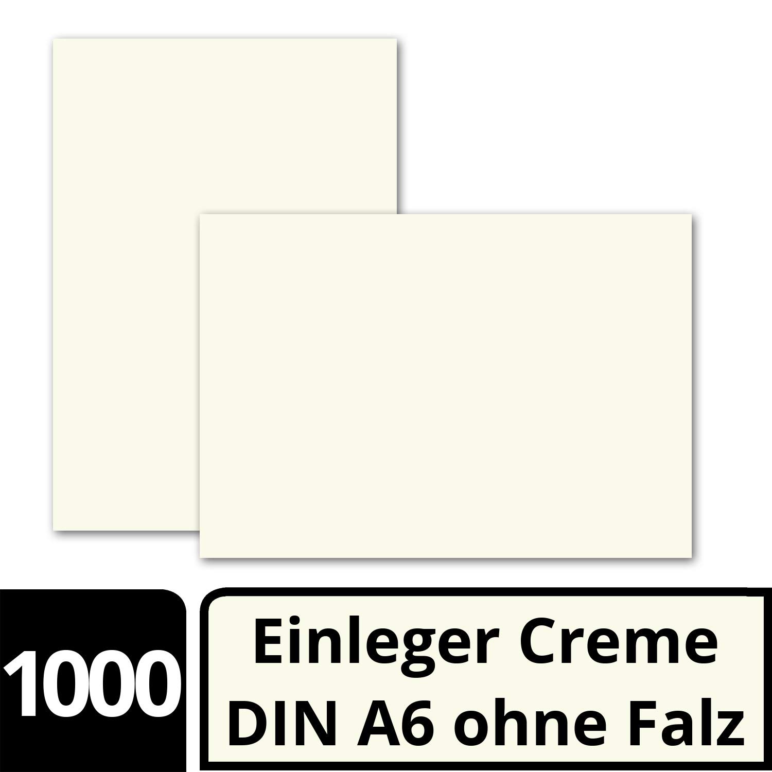 GUSTAV Neuser® papier do łatwego wkładania do kart składanych A6 - kremowo-biały - 102 x 146 mm - bez zagięć - wysokiej jakości papier matowy