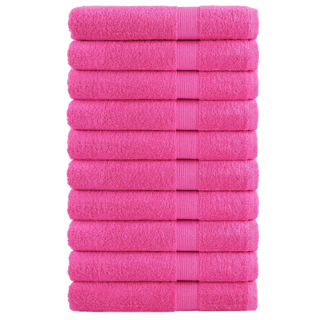 Set di 10 asciugamani rosa, 100 x 200 cm, 600 g/m², in 100% cotone, assorbenti, Öko Tex Standard 100, per bagno, doccia, sauna, spiaggia e hotel