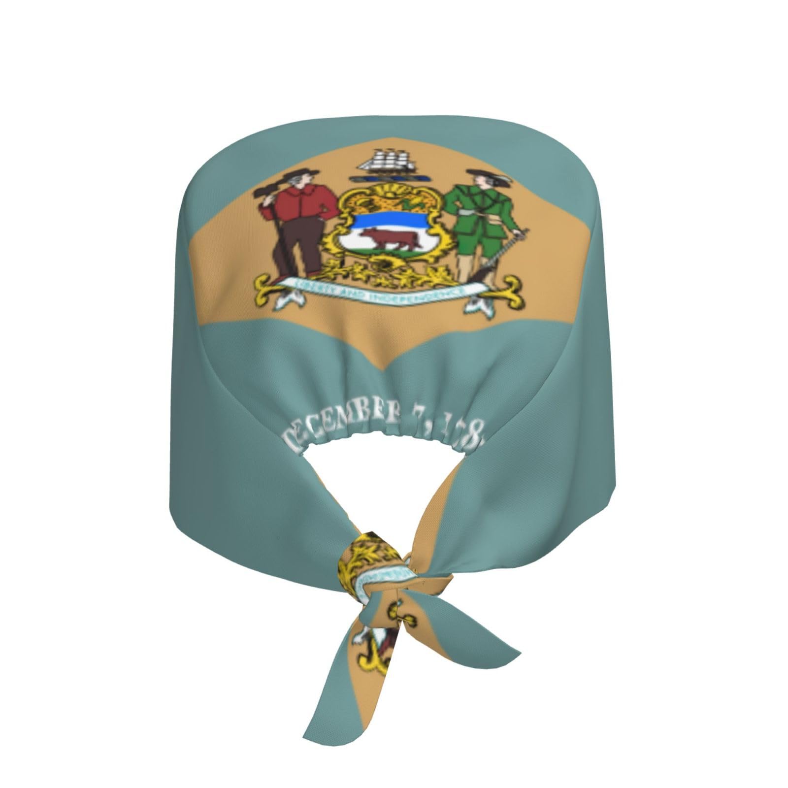 Flag of Delaware Print Adjustable Working Cap,Scrub Cap,Working Hat Sweatband,Elastic Tie Back Hats for Women Men