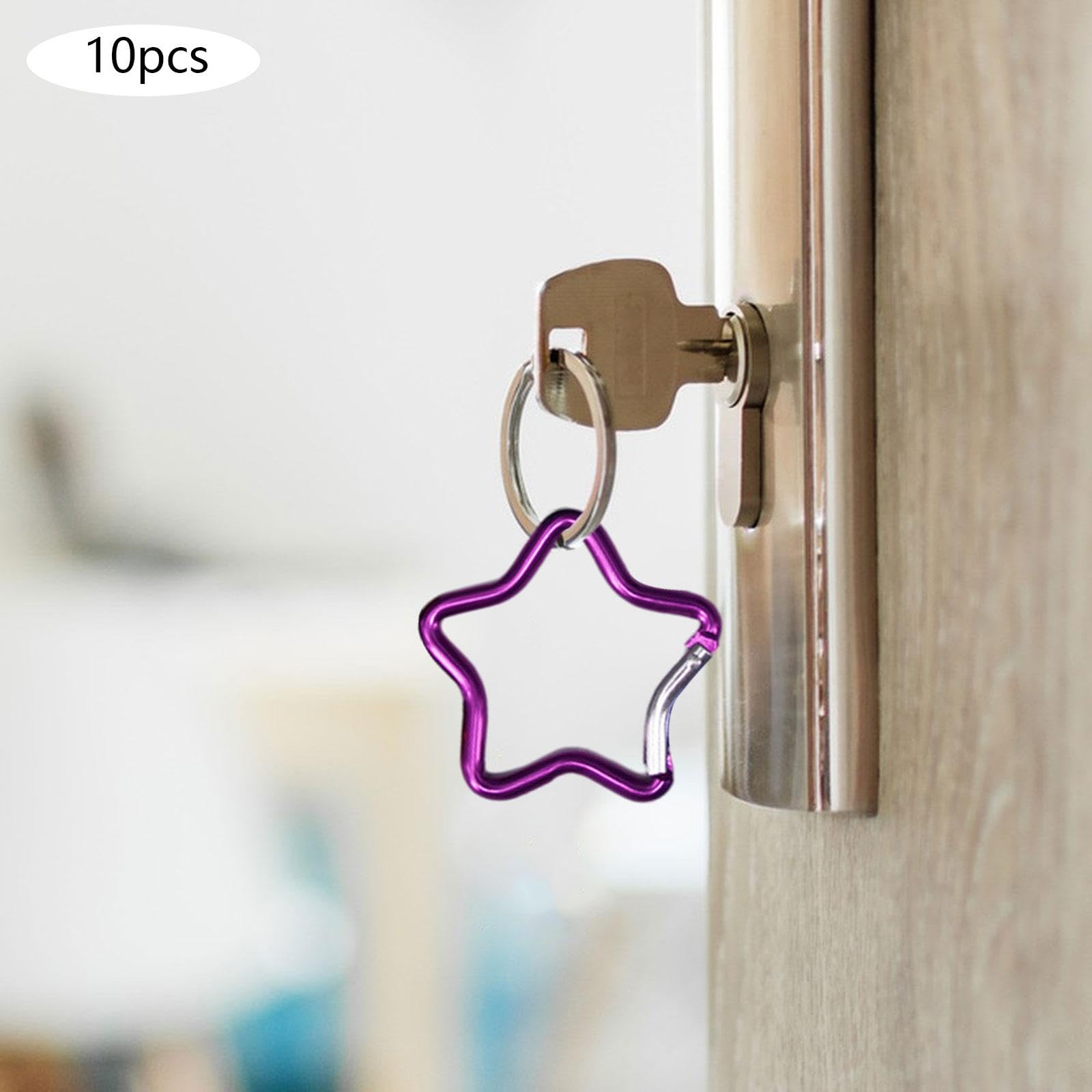 Pack 10 Mosquetones Estrella Aluminio - Pequeños, Para Camping, Mochilas, Llaves