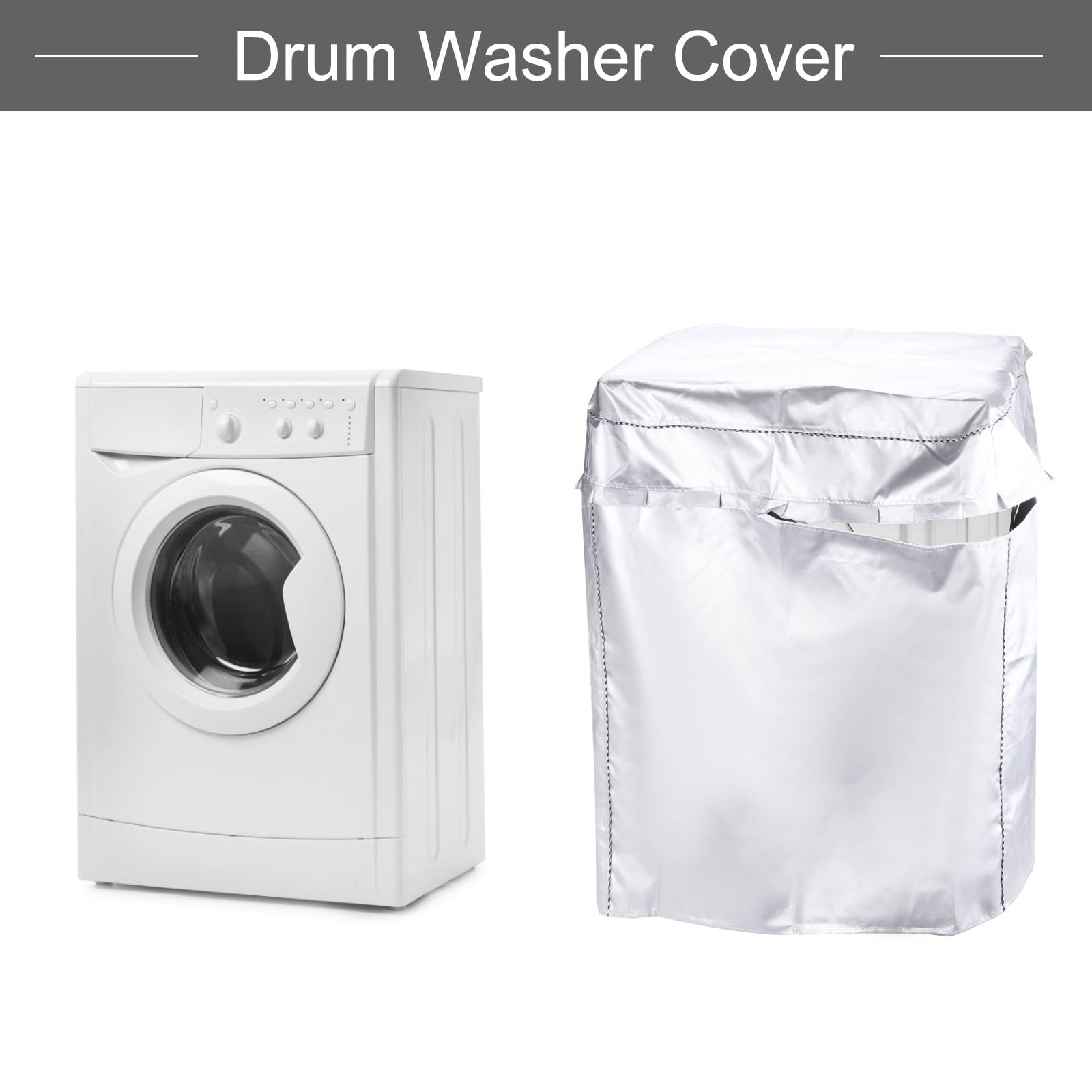 Funda para lavadora de doble tina, cubierta portátil para lavadora de 24 pulgadas de ancho x 15 pulgadas de profundidad x 30 pulgadas de alto (tamaño S) cubierta impermeable plateada para 4