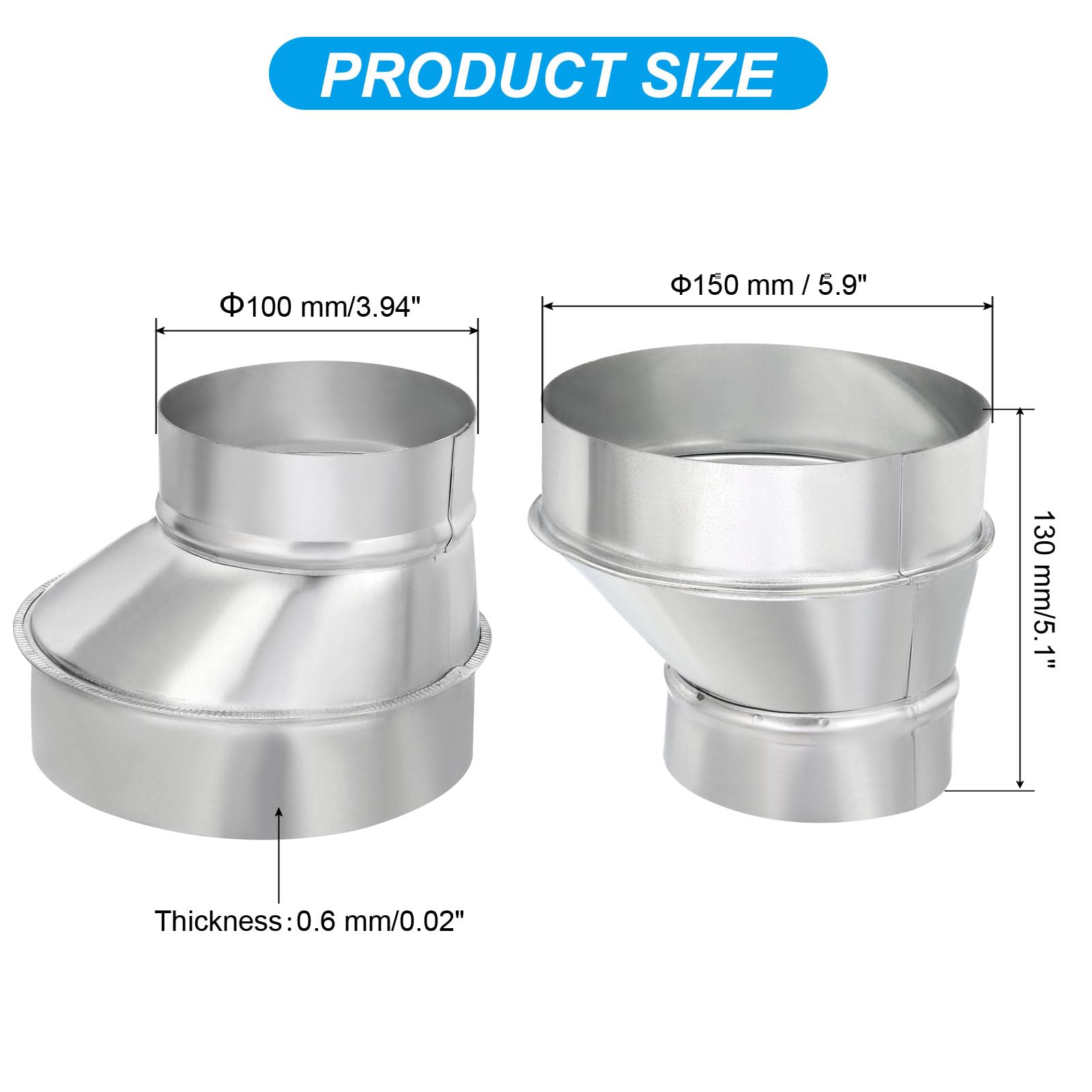 PATIKIL 150 mm - 100 mm 偏心ダクトレデューサー 2個 ♥ Amazon.co.jp: PATIKIL 150 mm - 100 mm 偏心ダクトレデューサー 亜鉛