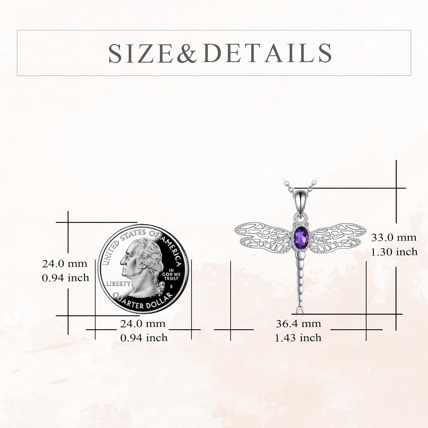 Dragonfly Necklace for Women 925 Sterling Silver Turquoise/Amethyst/Cubic Zirconia/Moonstone Pendant Dragonfly Jewelry Gifts for Women Family Friends - Image 5