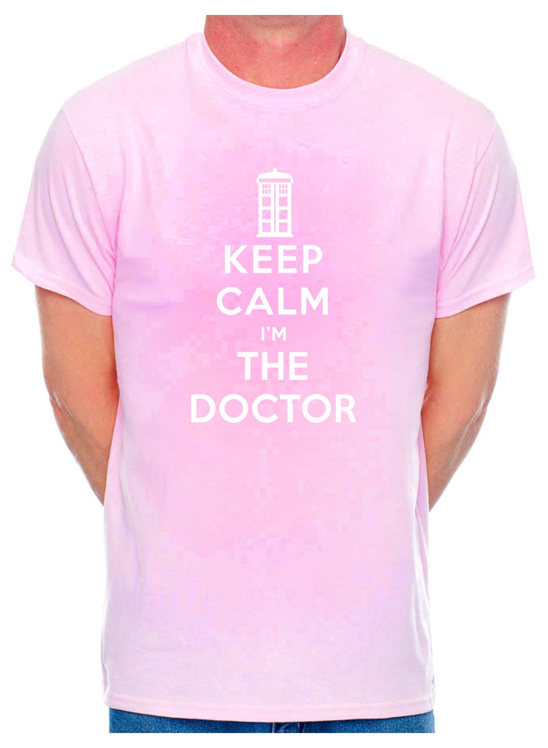 Print4u Men's Pink T-Shirt Keep Calm I'm The Doctor Small