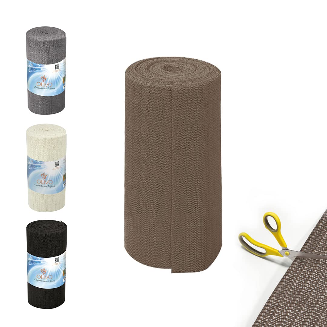 OLIVO.shop | RETE antiscivolo per tappeti, antiscivolo tappeto, retina in gomma antiscivolo in rotolo su misura H 50 cm - ANTISLIP (50 x 2000 cm, GRIGIO)