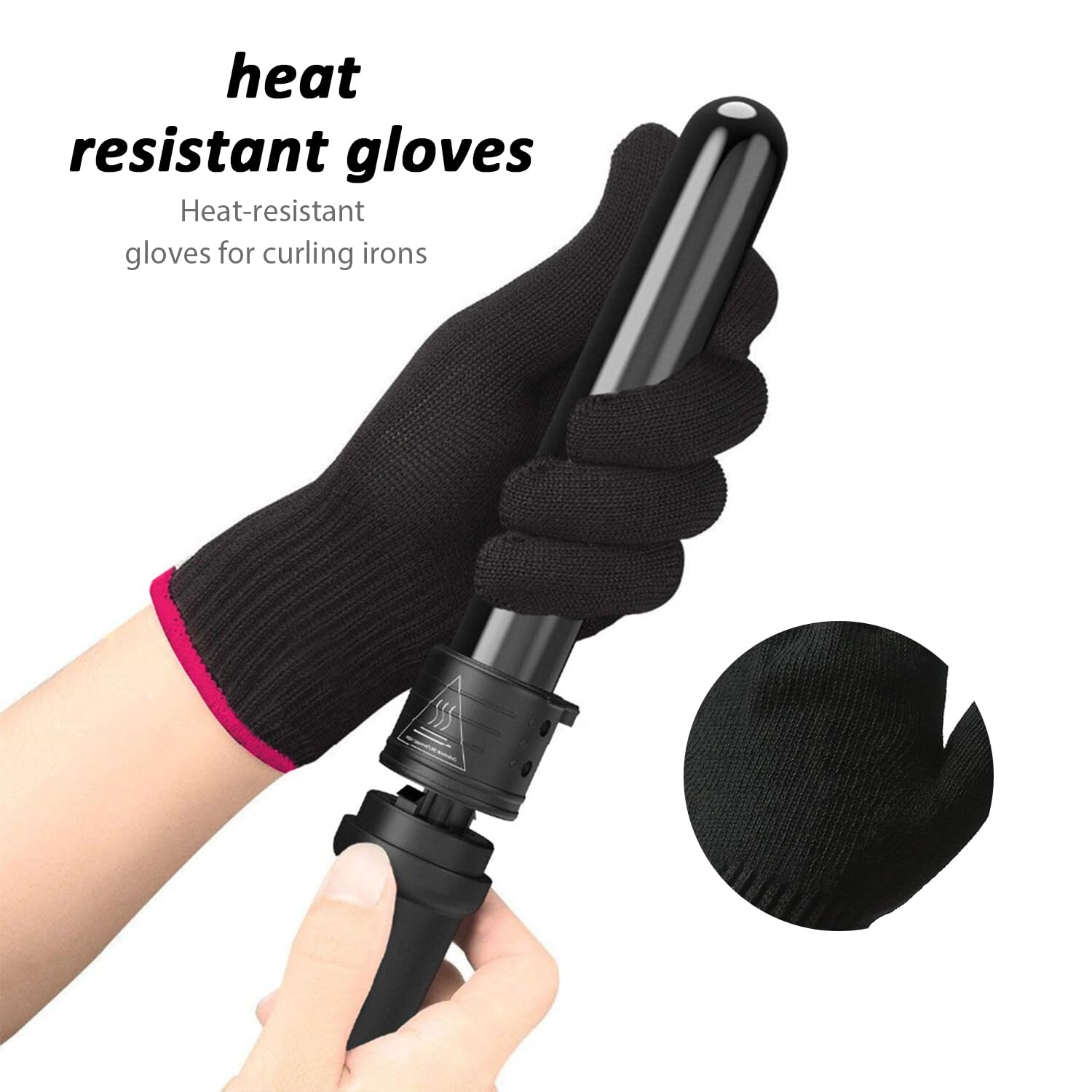 1 Paire De Gants Résistants à La Chaleur Avec 2 Pinces à Cheveux, Gants Résistants à La Chaleur, Gants De Repassage Professionnels, Coiffure, Outils De Coiffure, Noir