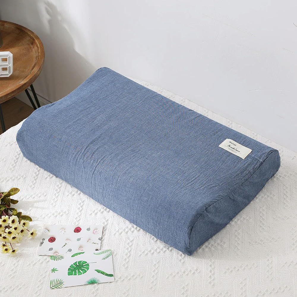 Dirkes 03 Cotton Latex Pillow Case Cover Soft Solid Color Plaid Sleeping Pillowcase For Memory Foam Pillow Latex Pillow Case 30X50/40X60cm