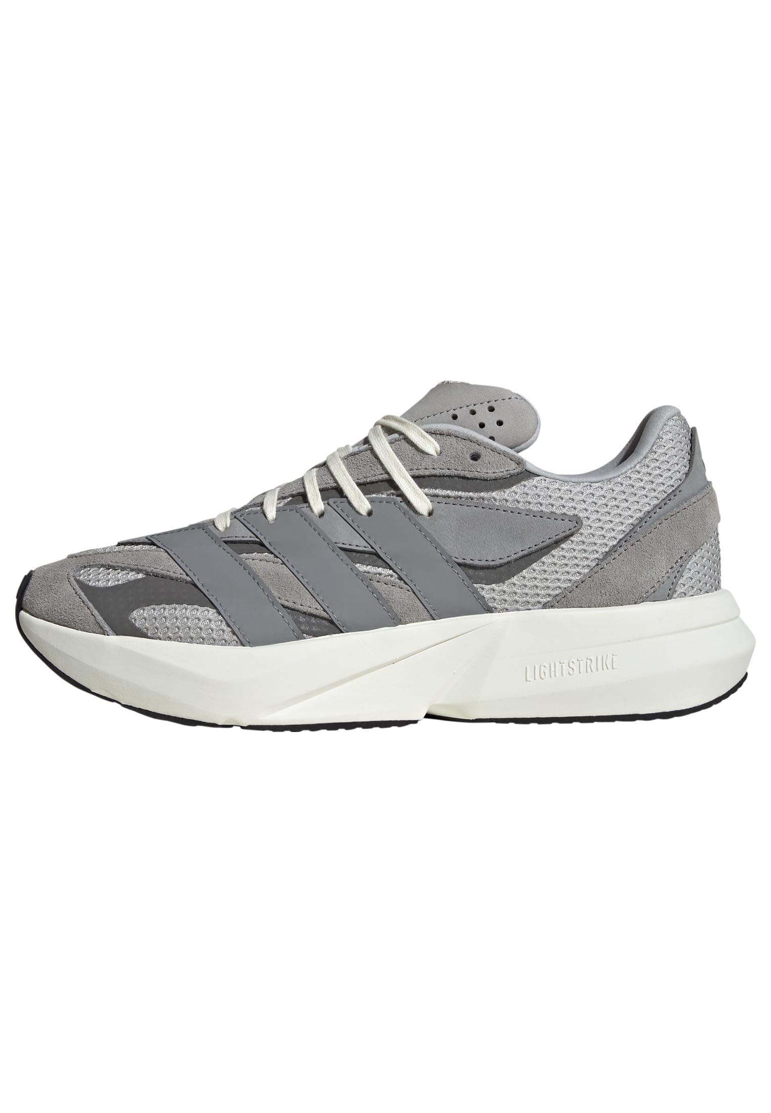 adidas Mens Lightblaze Lace Up Sneakers Shoes Casual - Grey, White