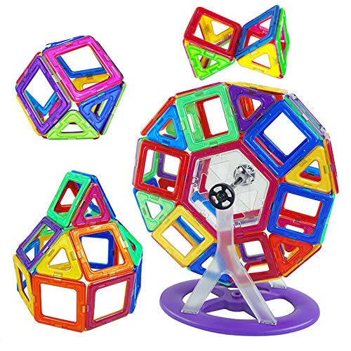 Image of PLUSPOINT Blocks Magnetic Blocks for Kids Boys and Girls Preschool Toys Magnet Building Sets Magnetic Building Blocks Stem Toys (52 Pcs)