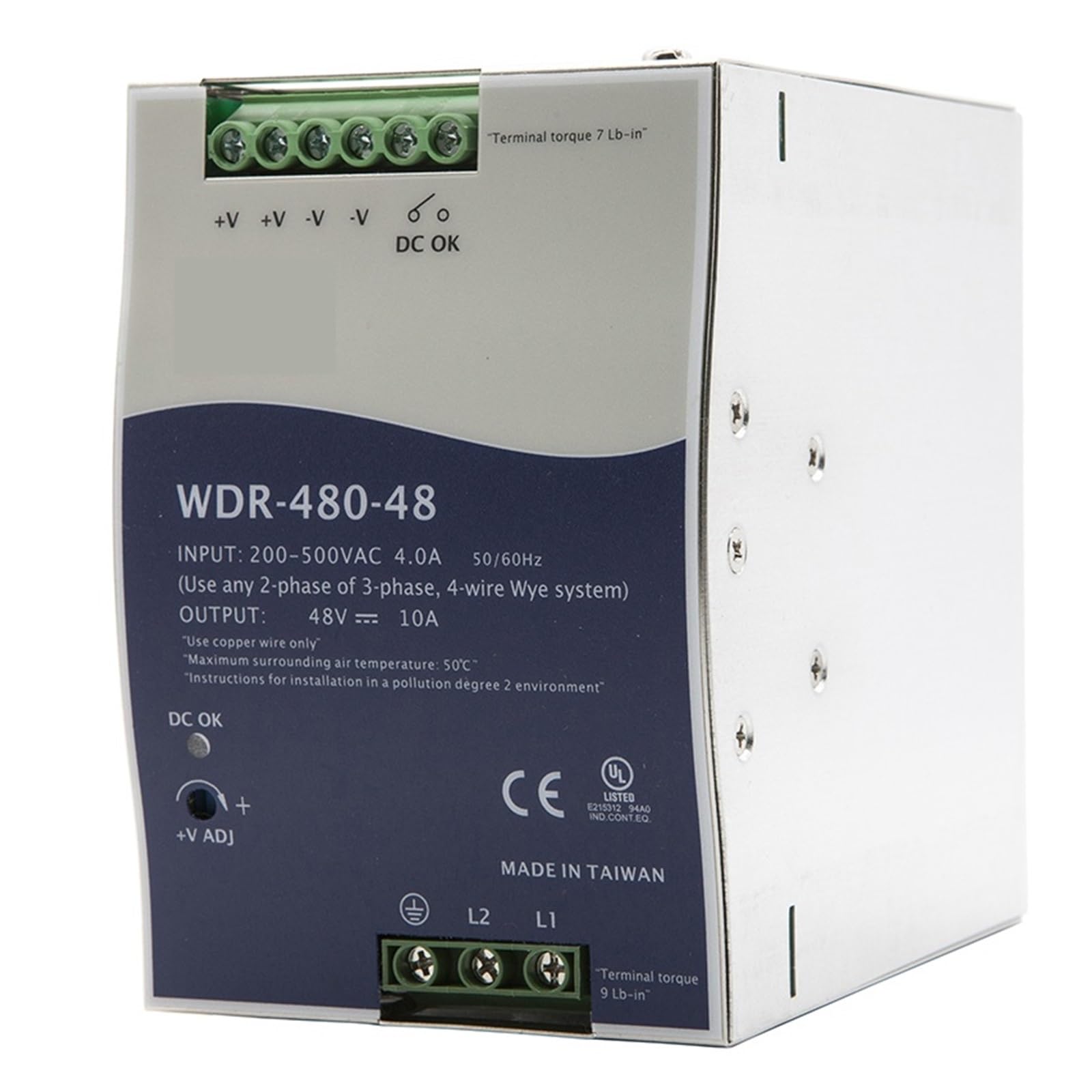LEOTNNDQ WDR-480-24 24/48 480W single group output guide rail type(WDR-480-48V)