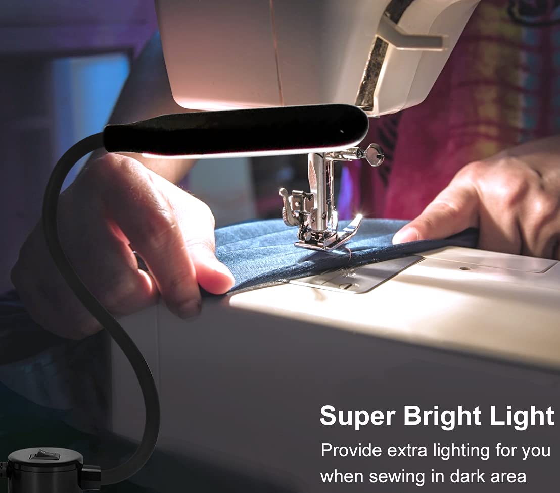 HengBo Sewing Machine Light, 6000K Daylight LED Work Lamp with Flexible Gooseneck