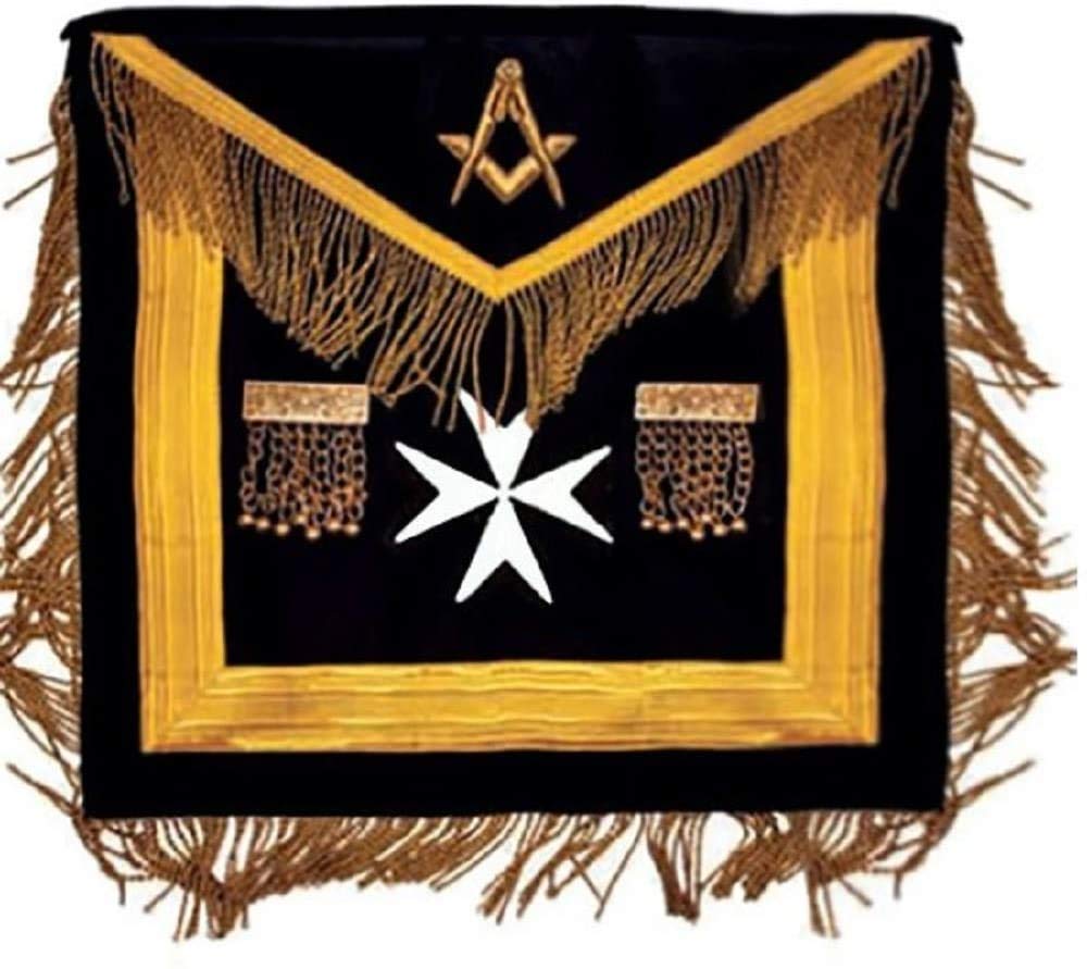 Tablier SGLOM The Sovereign Grand Lodge Of Malte en cuir d'agneau prestigieux