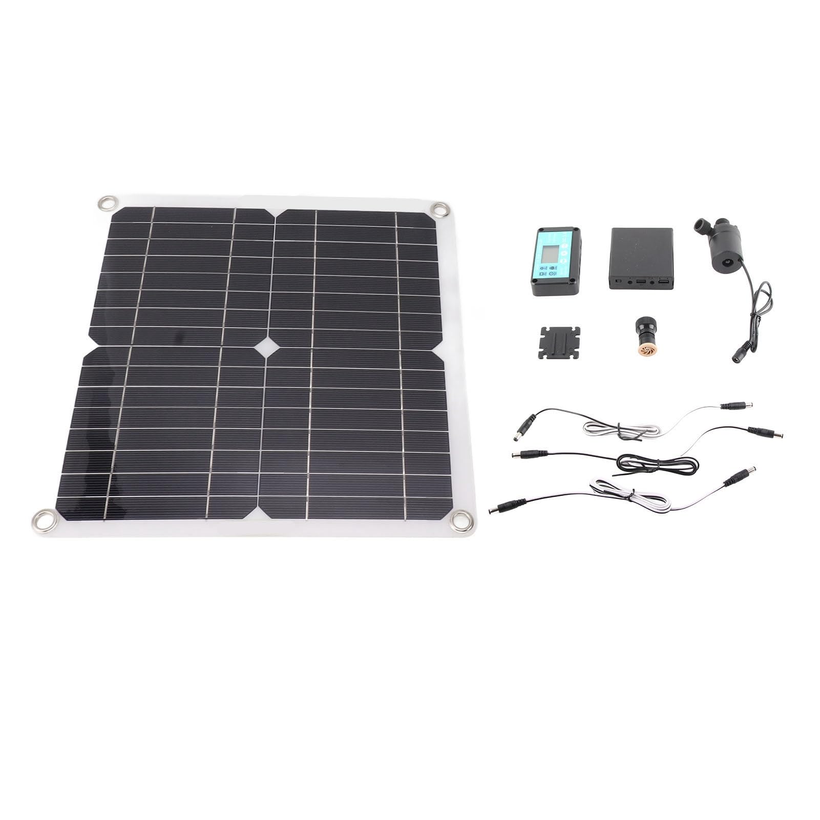 Yinhing 50-W-Solar-Set mit 22-W-Brunnenpumpe, Solarbetriebener Brunnen mit Batteriekasten, Timer-Steuerung, Pumpe für Garten und Teich