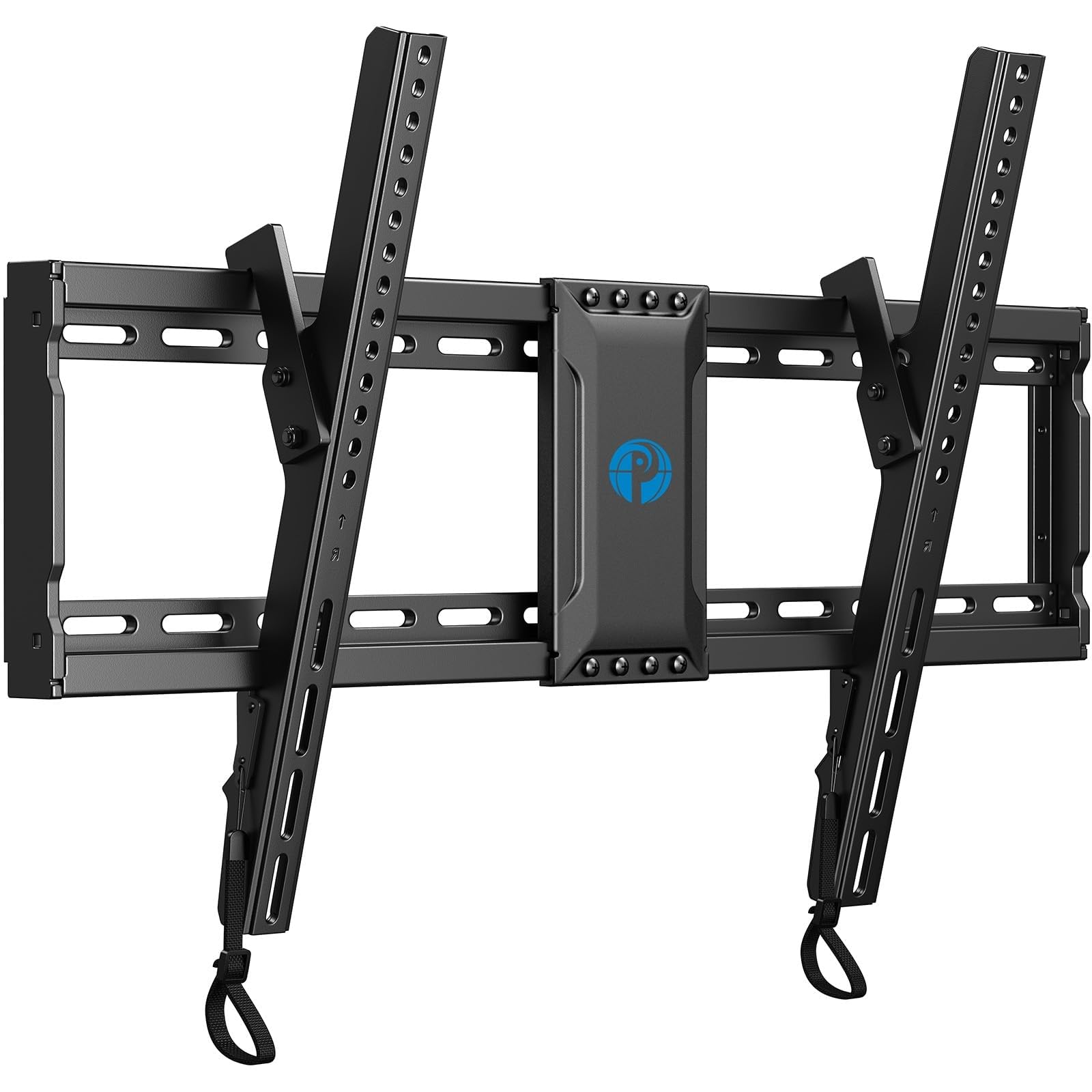 Pipishell Supporto da parete inclinabile per TV piatti o curvi da 37″-82″ fino a 59,9 kg, VESA max 600x400mm, Staffa TV per montaggio a parete con serrature a tirante, Staffa di montaggio TV per perni