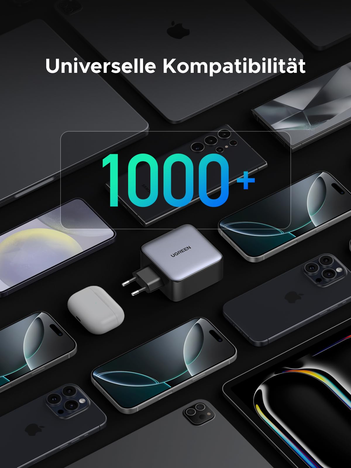 UGREEN Nexode 200W USB C Ladegerät, GaN Netzteil mit 4 Ports, Ultimativer 140W Schnellladeblock, Intelligente Leistungsverteilung, Kompakt & Universell für MacBook, iPhone 17-8, Galaxy Serien