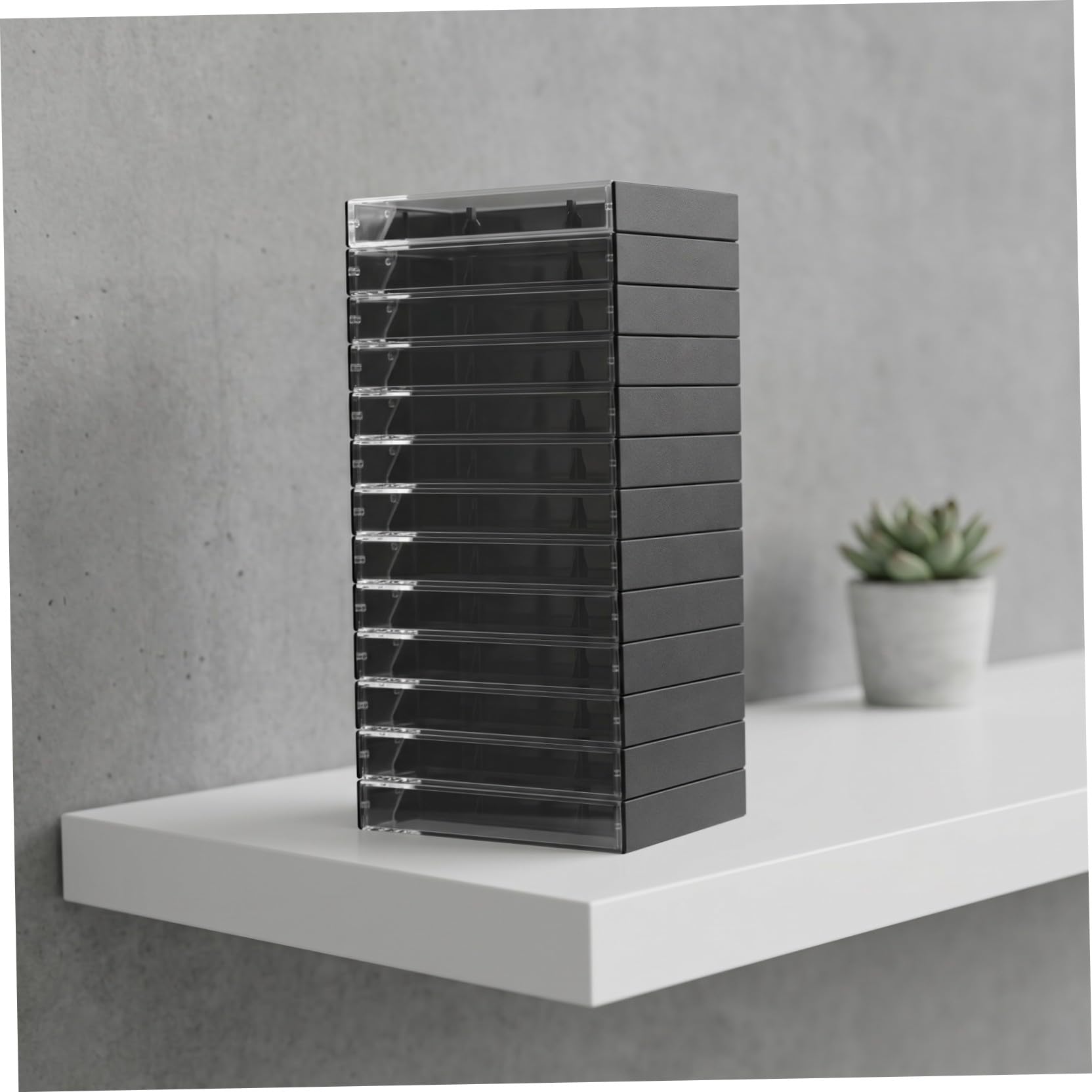 SHINEOFI Caja de Almacenamiento para Casetes Retro Negra Organizador de Plástico para 20 Cintas de Casete Portacassettes Multifuncional para Uso en Hogar y Colección de Audio
