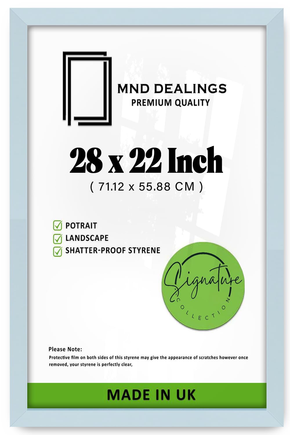MND Dealings | Exclusive 28 x 22 Inch Light Grey Poster Frame Rectangle - Sleek Photo Frame for Home Decor | Family Portraits, Art Prints- (71.12 x 55.88 CM) [ Light Grey ]