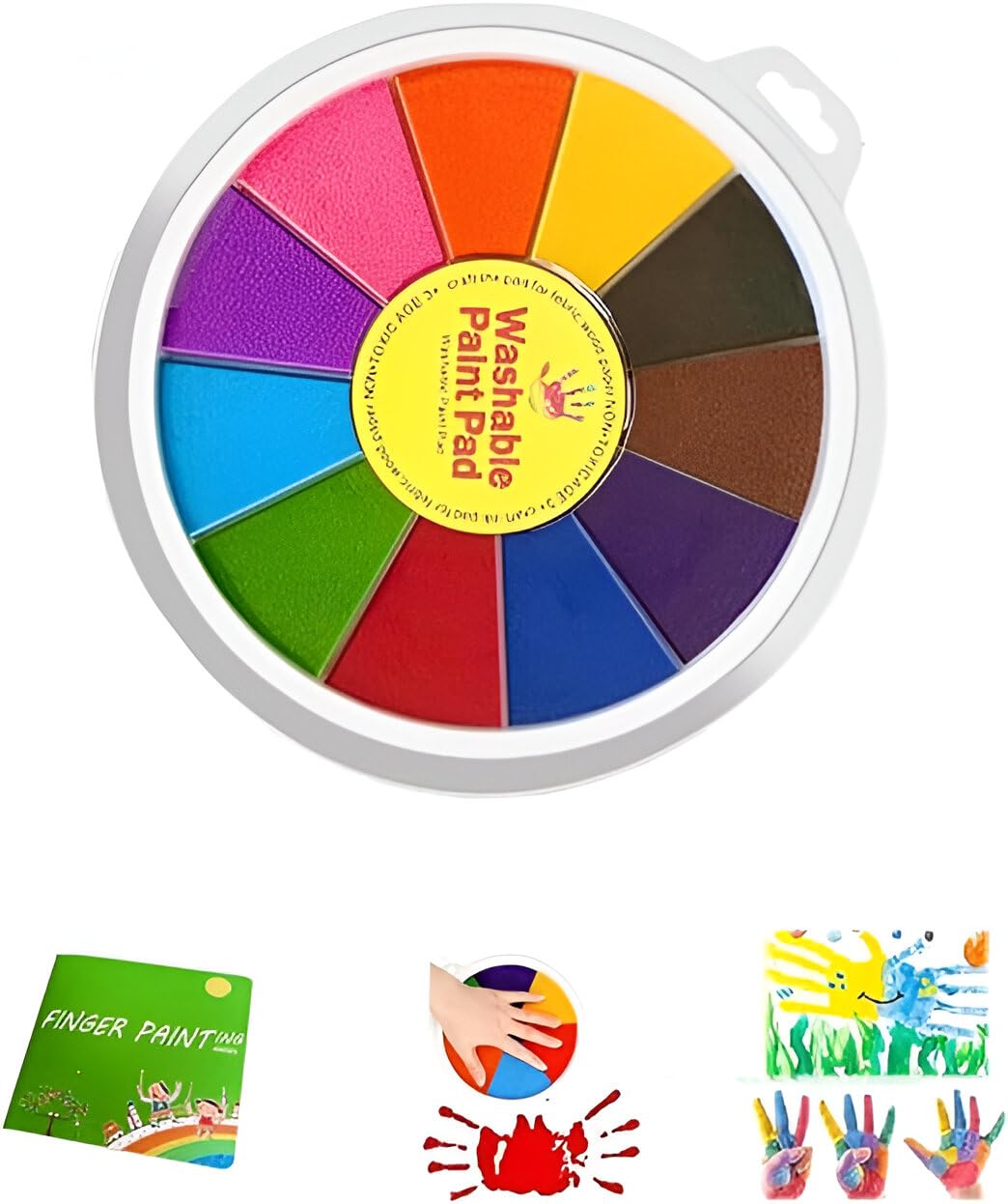 VINTAGER 12 Colors Rainbow Ink Pad, Washable Ink Pads for Rubber Stamps, Large Color Ink Pads for Handprint and Footprints Stamping, Round Embossing Stamp Ink Pad for Craft Finger Painting Scrapbook (B0D5BJ242S) Amazon Price History, Amazon Price Tracker
