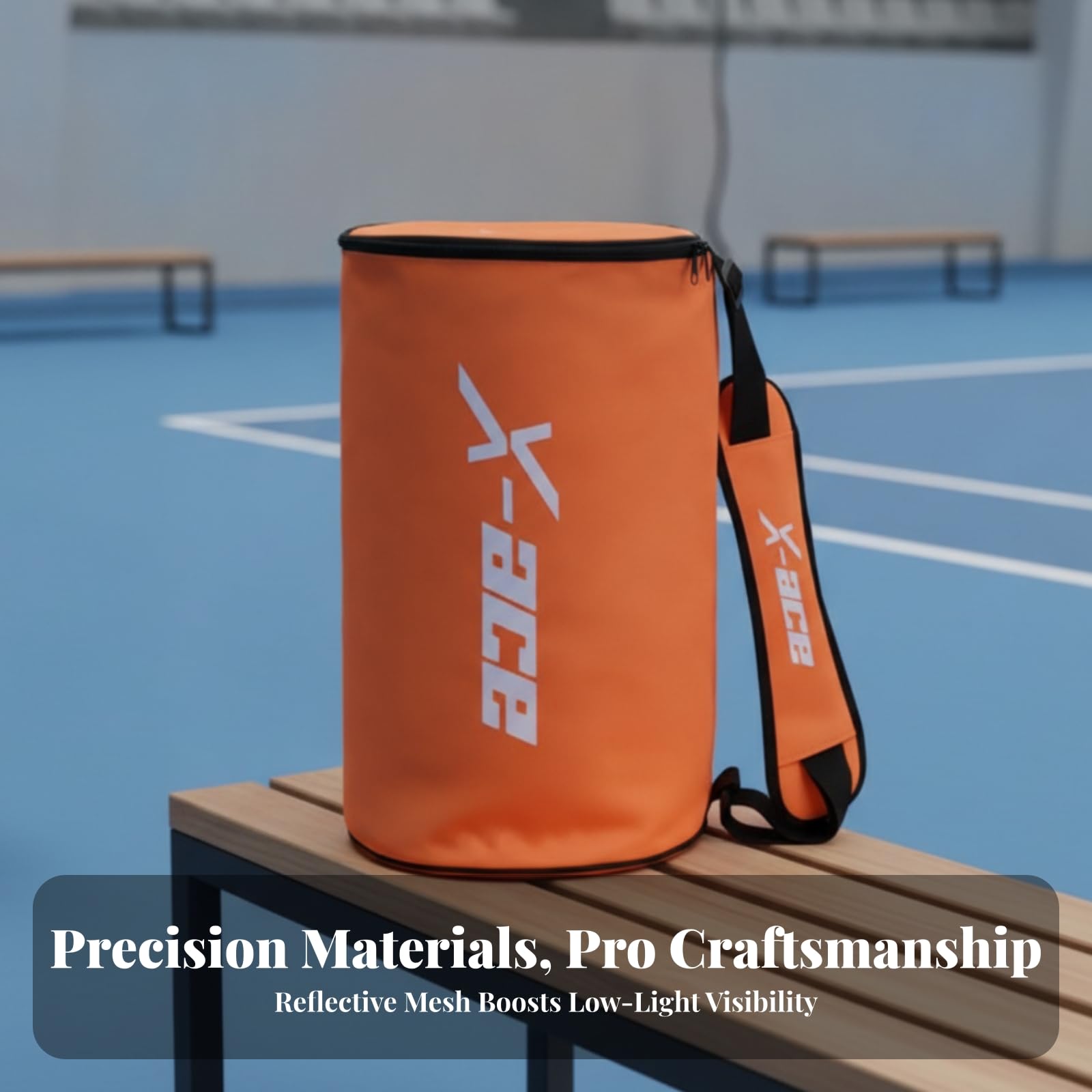 Tragbar Balltasche mit Schultergurt Isoliertes Innenfutter, Ballbeutel, Kompakte Zylindrische Form, für Training, Sportplatz, Tennis