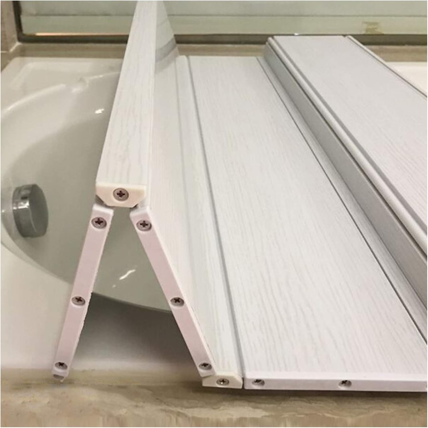 Bathtub Cover Waterproof Folding Bathtubs Trays Insulation Shutter Bath Lid for Place Mobile Phones Toiletries 22 Size Optional (Color : White Size : 135cmX75cmX1.2cm) (White 105cmX75cmX1.2cm)
