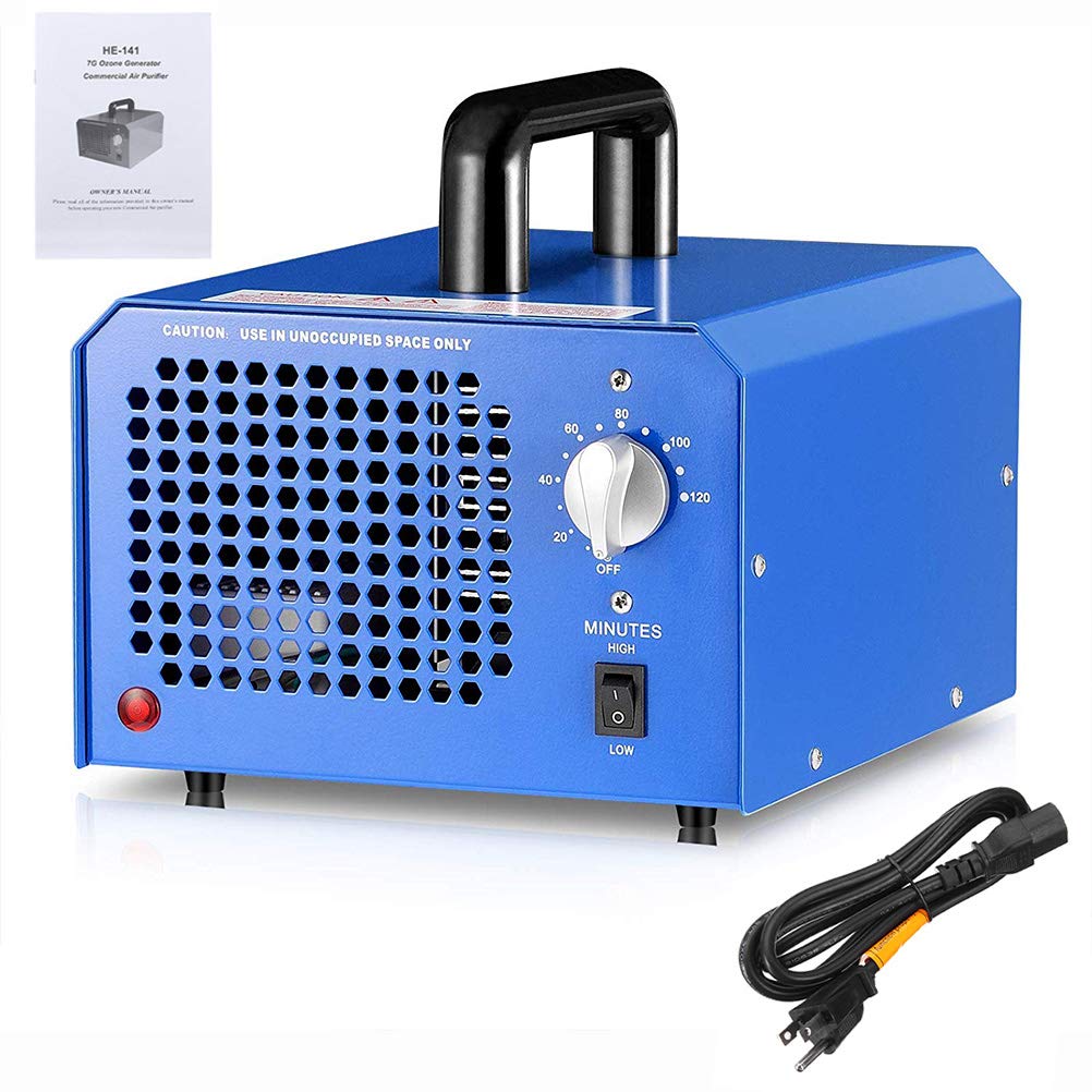 PXQ Commercial Ozone Generator 3.5g-7.0g/h Air Purifier Multifunction Odor Remover Air Sterilizer Household Sterilization Disinfection Machine,Blue