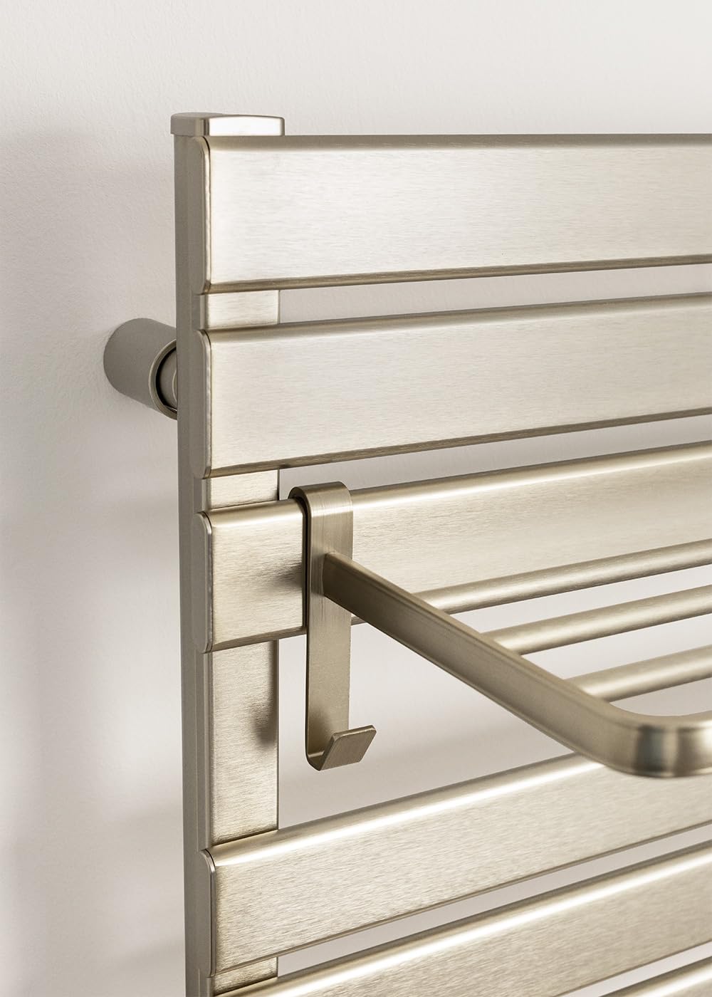 CREATE / WARM Towel 500W / Elektrischer Badheizkörper Edelstahl mit Regal / 96,9x55x5cm / Für Boden oder Wand, Timer, LCD-Display, geringer Verbrauch
