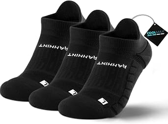 Rahhint Coolmax 3 Pack Laufsocken Sneaker Socken Kurz Wandersocken Kompressionssocken Damen Herren Sportsocken Anti-Blasen-socken Running Socks Low Cut Atmungsaktiv und Schwei ableitend
