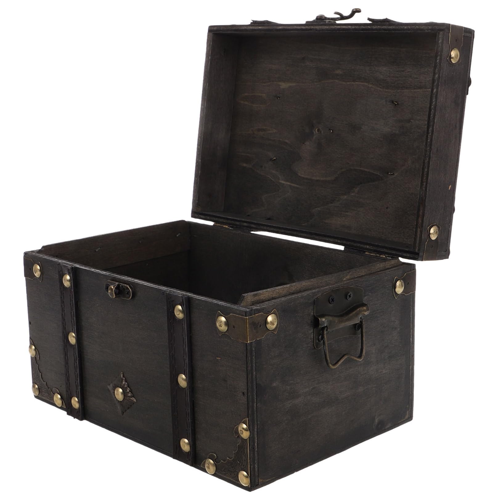 Didiseaon Wooden Treasure Chest Large Decorative Storage Box with Lock Vintage Jewelry Organizer for Coins Decorative Home Decor