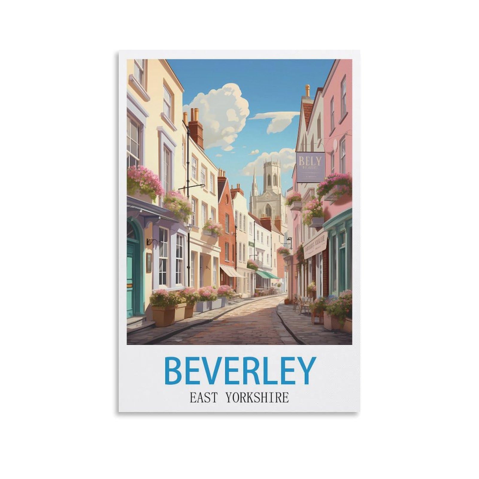 LNHZGNJNH Beverley East Yorkshire Vintage Travel Poster 08x12inch(20x30cm) Canvas Wall Art Wall Print Painting Decor Living Room Bedroom Decor