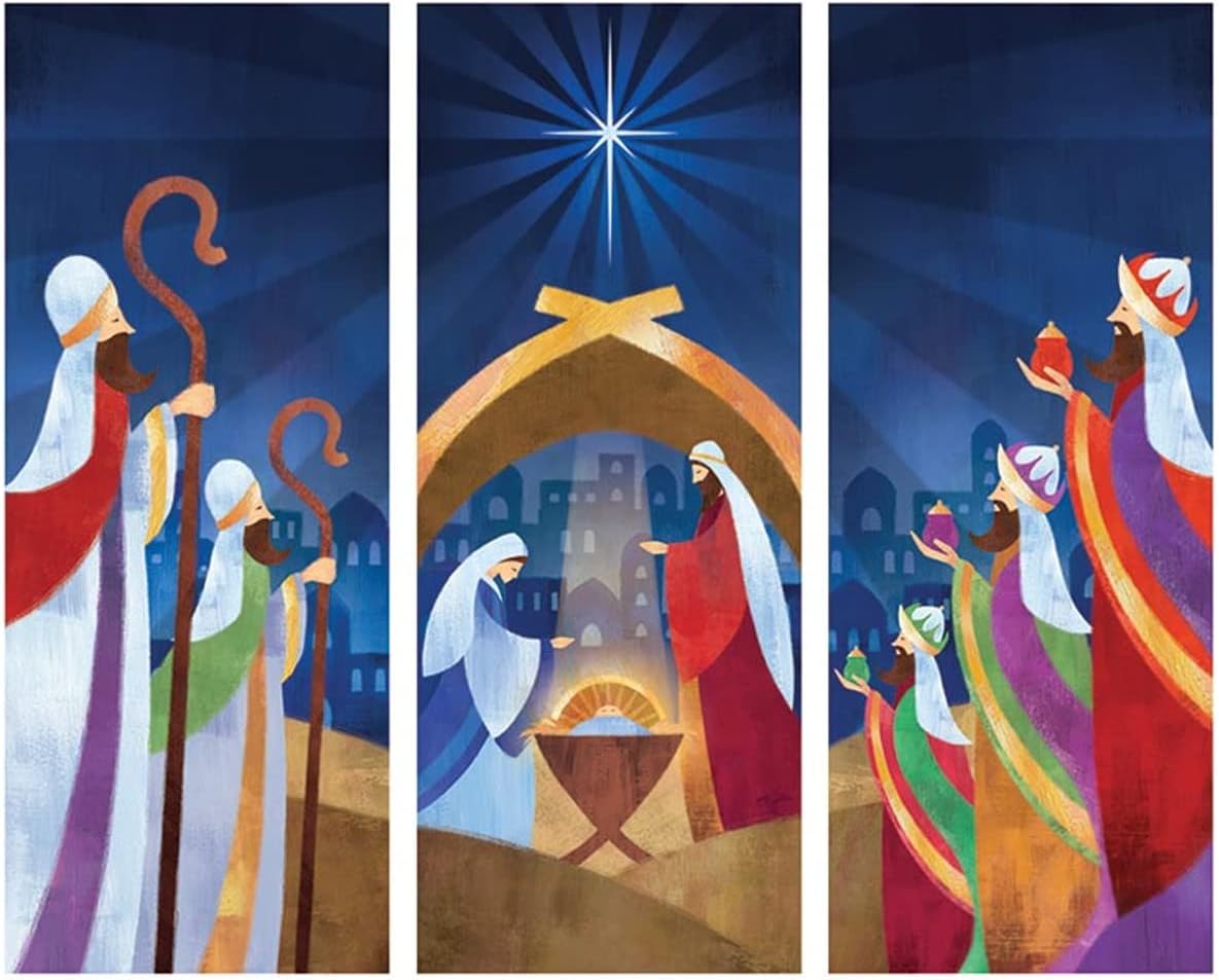 Let us Adore Him Nativity X-Stand Banner Set - Set of 3