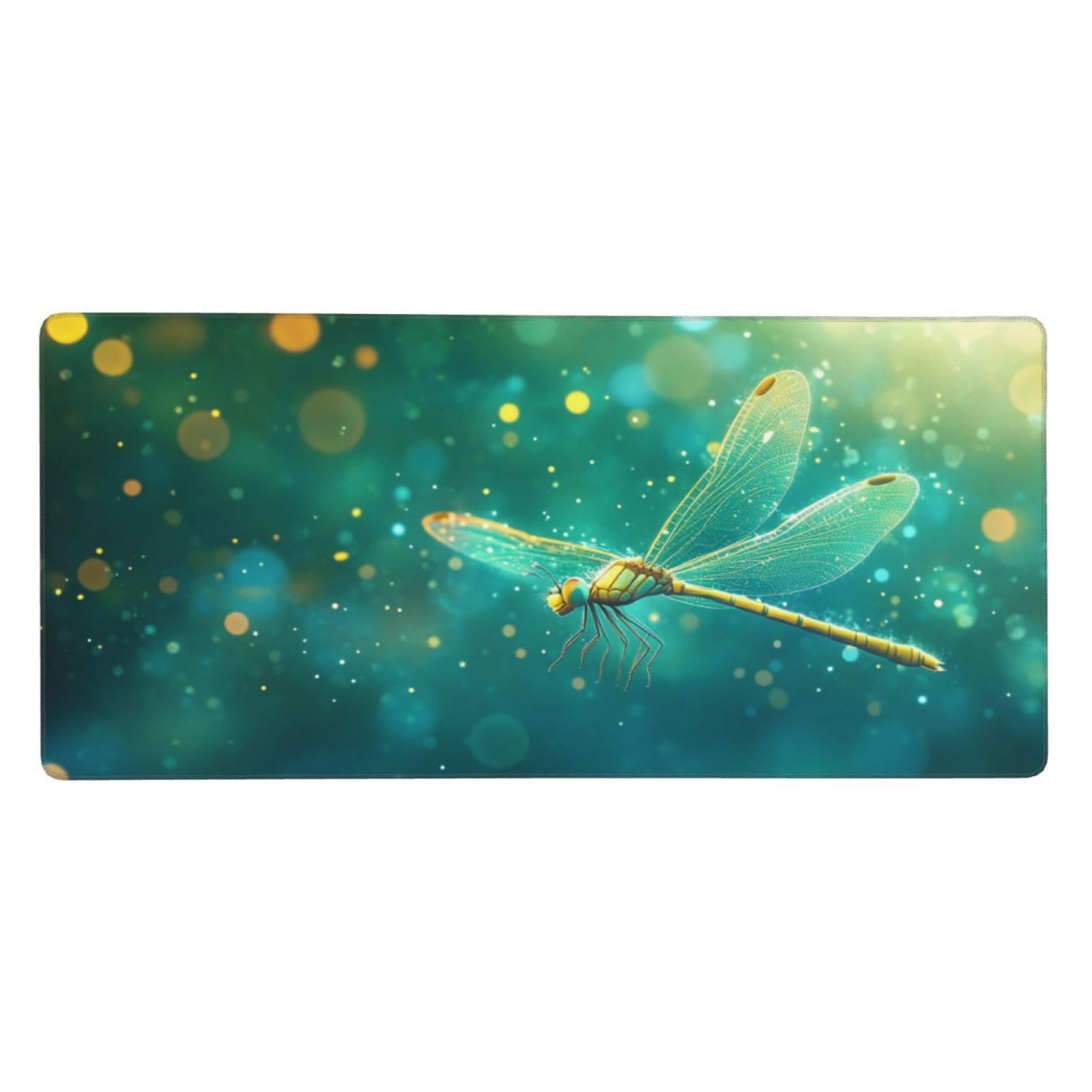 Tapis de Souris XXL 90 x 40 cm, Vert & Libellule Tapis de Bureau G677