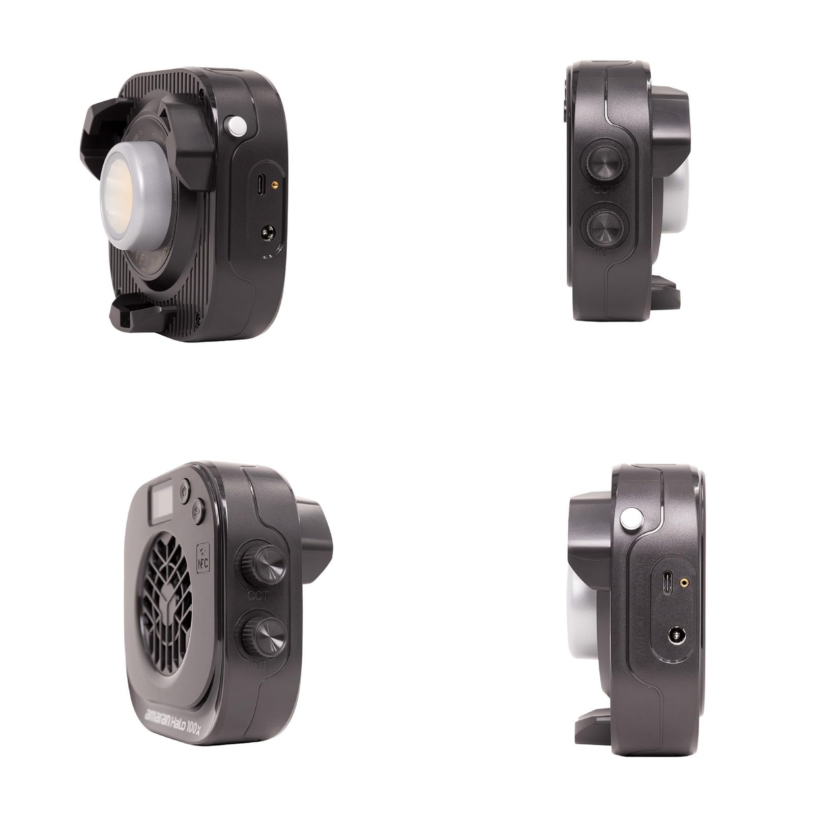 Amaran Halo 100x kompaktowa lampa wideo COB LED, 100 W, temperatura barwowa 2700 K – 6500 K, złącze Bowensa, światło ciągłe, 9 efektów, sterowanie aplikacją do fotografii, wyprodukowane przez Aputure
