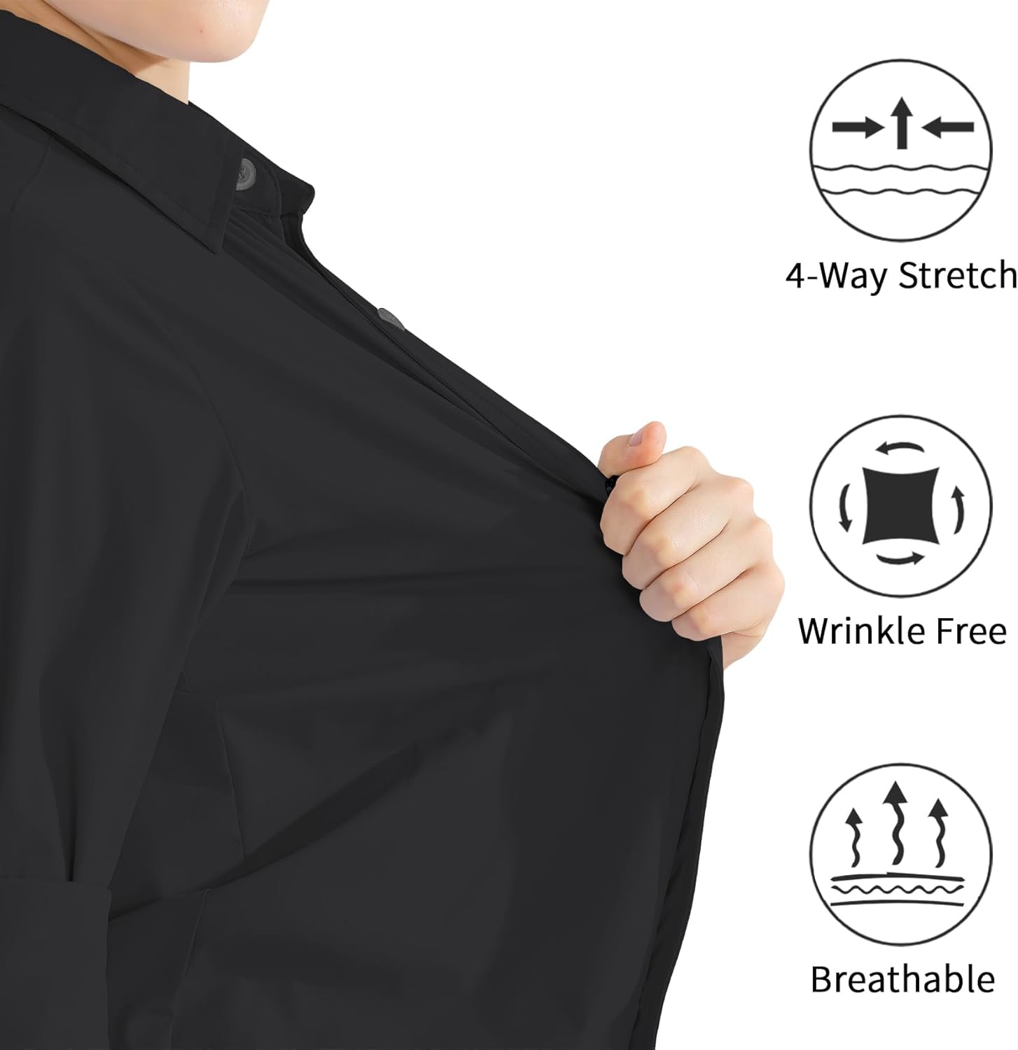 2T-16Y Boys' Stretch Long Sleeve Button Down Toddler Dress Shirt Wrinkle Free Oxford Uniform Shirt with Chest Pocket - Image 2