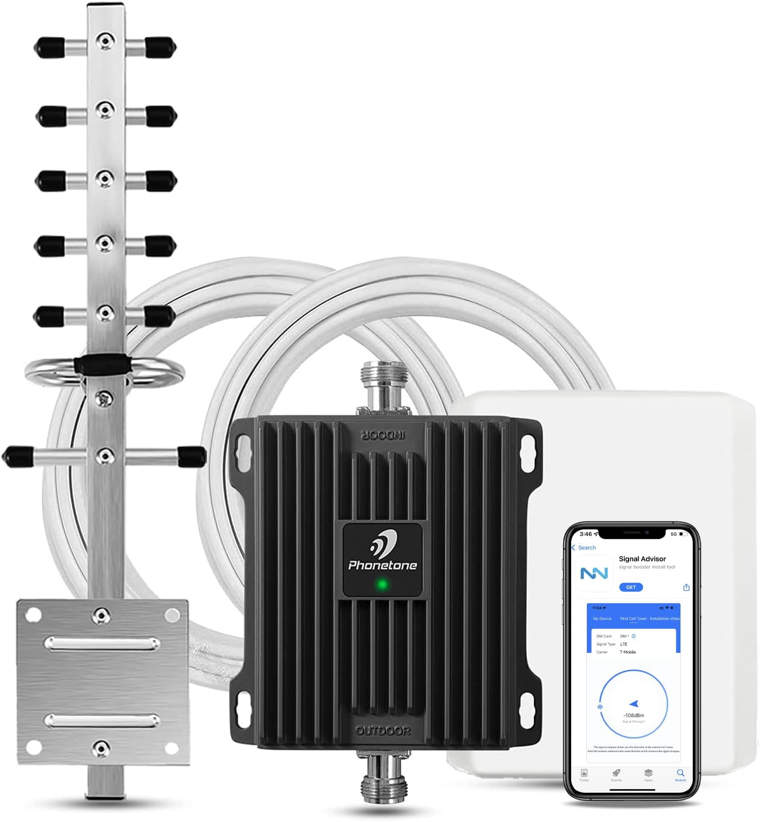 Cell Phone Signal Booster for Home, Supports Verizon, ATT, T-Mobile and Other US Carriers' Band 4 and Band 66, with High Gain Directional Antennas, Coverage up to 4500 sq.ft