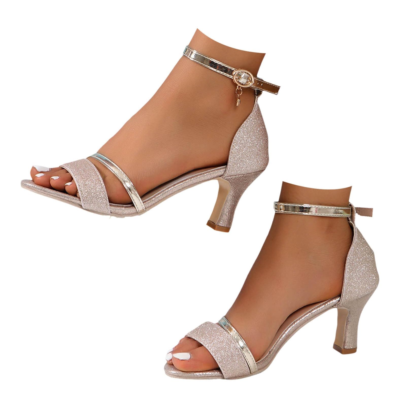 Escarpins Soirée à Talons Hauts pour Femmes, Bout Ouvert, Sexy, Confortables, Boucle, Chaussures Habillées, Mariage, Sandales Escarpins Femmes Fête Prom Formel
